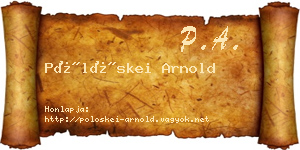 Pölöskei Arnold névjegykártya
